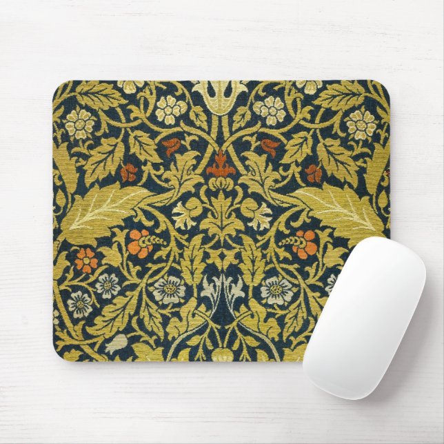 Tapis De Souris William Morris Violet Columbine Navy Floral (Avec souris)