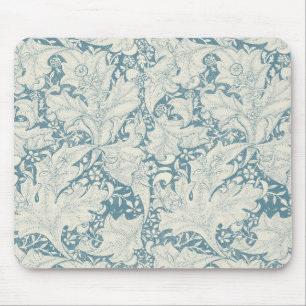 Tapis De Souris William Morris Wallflower bleu damas floral