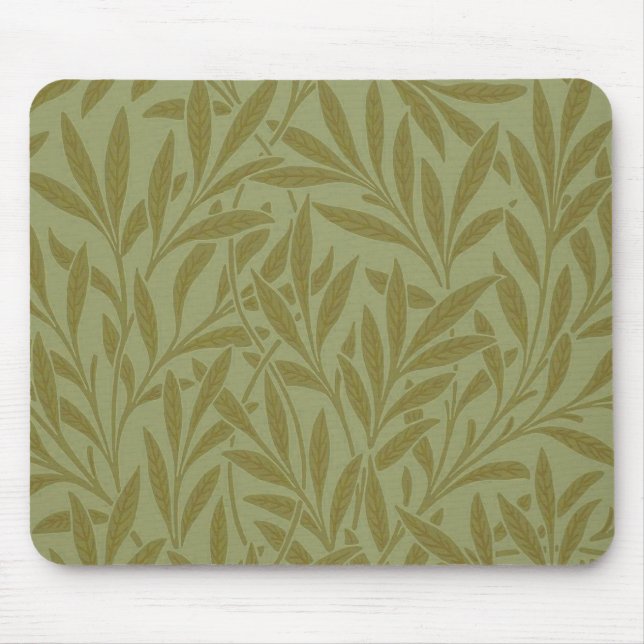 Tapis De Souris William Morris Willow Antique Green Leaf Vine Art (Devant)