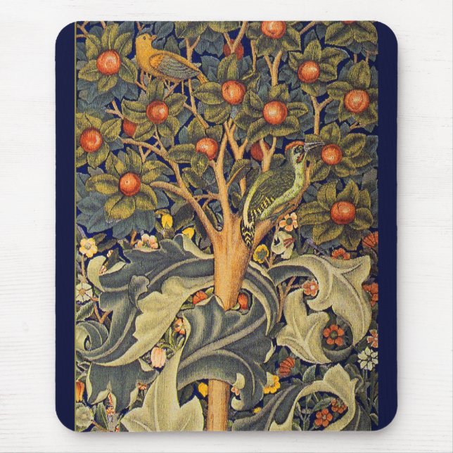 Tapis De Souris William Morris Woodpecker Pré-Raphaelite (Devant)