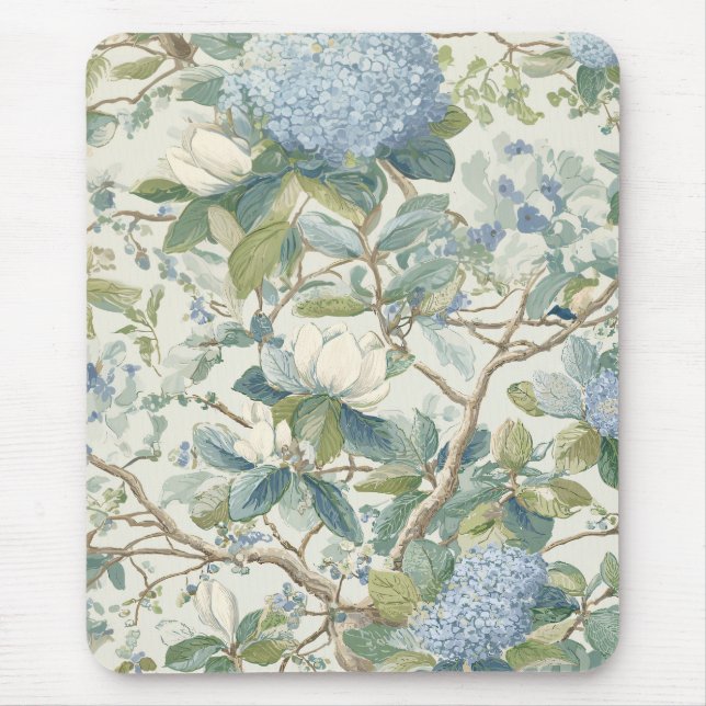 Tapis De Souris Willow Little Magnolia Wallpaper Floral Coastal (Devant)