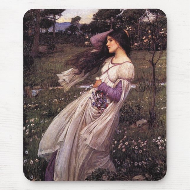 Tapis De Souris Windflowers par John William Waterhouse, 1902 (Devant)