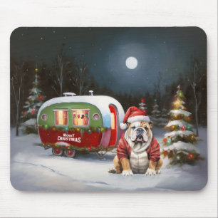 Tapis De Souris Winter Bulldog Caravan Christmas Adventure
