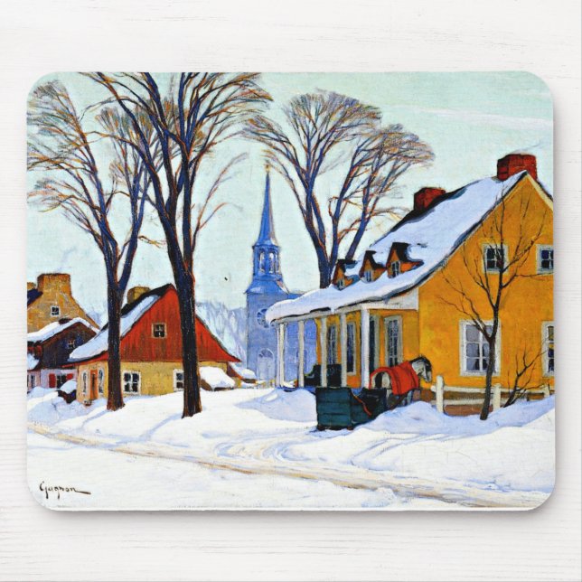 Tapis De Souris Winter Morning, fine art by Clarence Gagnon (Devant)