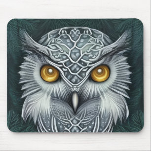 Tapis De Souris Winter Wonder Chouette des neiges Beauté
