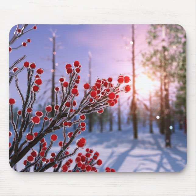 Tapis de souris Winterberry dans la glace (Devant)