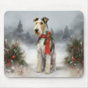 Tapis De Souris Wirefox Terrier Chien de Noël de neige