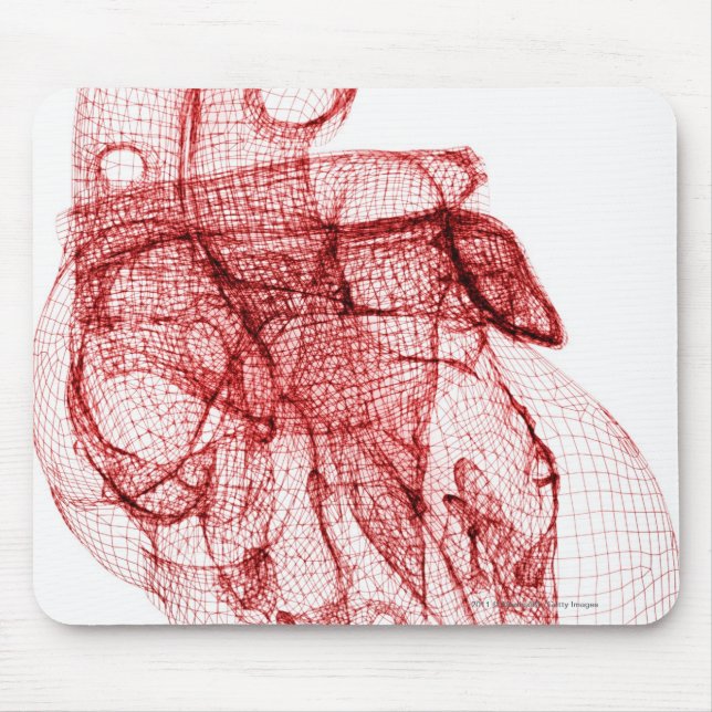 Tapis De Souris Wireframe de Digitals du coeur humain (Devant)