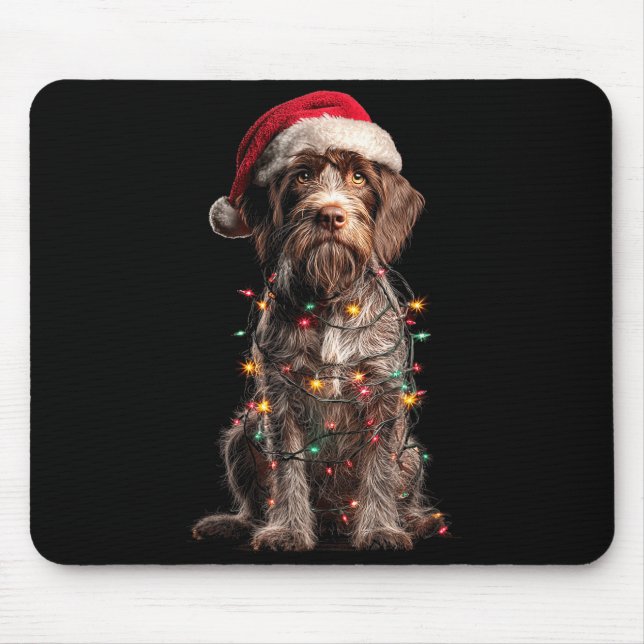 Tapis De Souris Wirehaired Inting Griffon Christmas Graphics Dog L (Devant)