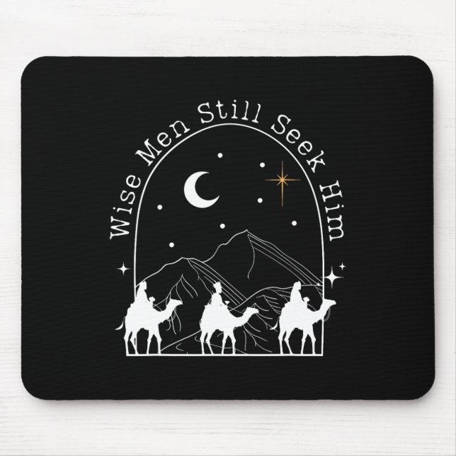 Tapis De Souris Wise Men Still Seek Him Christian Christmas Jésus (Devant)