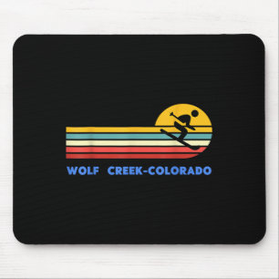 Tapis De Souris Wolf Creek Colorado Ski Skieur Ski Rétro Coucher d