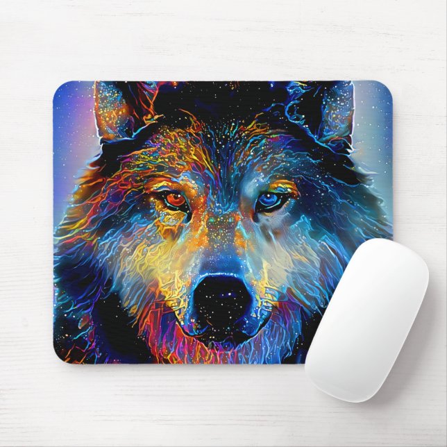 Tapis De Souris Wolf de l'esprit mystique (Avec souris)