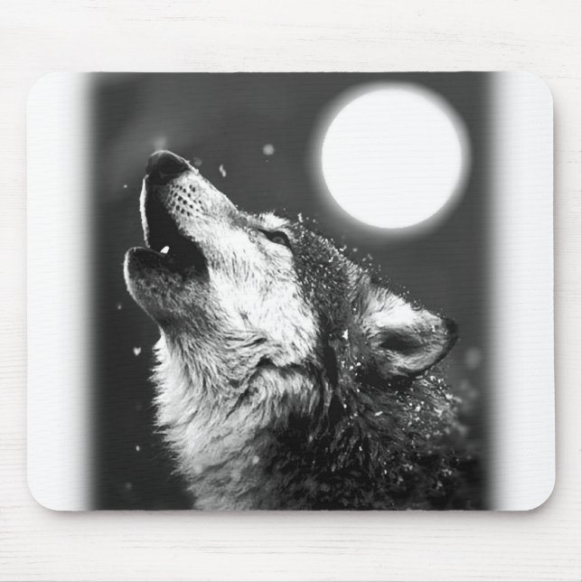 Tapis De Souris Wolf Howling à Moon (Devant)