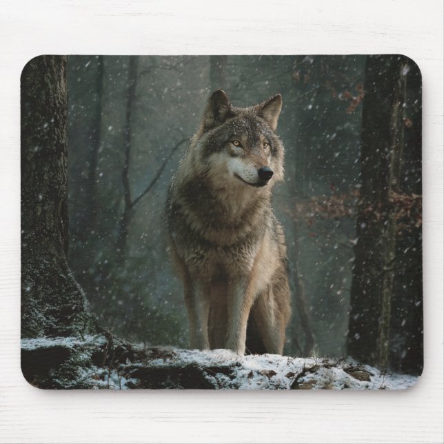 Tapis De Souris Wolf in Winter (Devant)