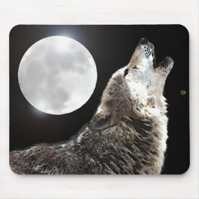 Tapis De Souris Wolf & Moon (Devant)