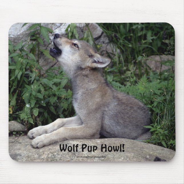 Tapis De Souris Wolf Pup Howl Animal Mousepad (Devant)
