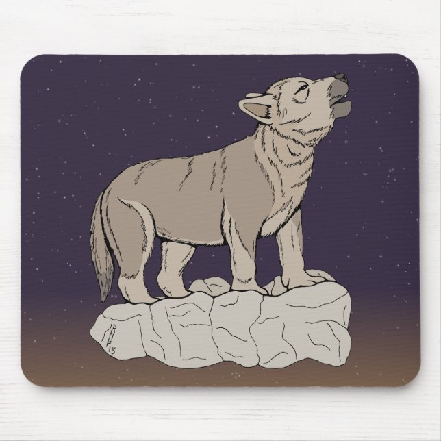 Tapis De Souris Wolf Pup Howling (Devant)