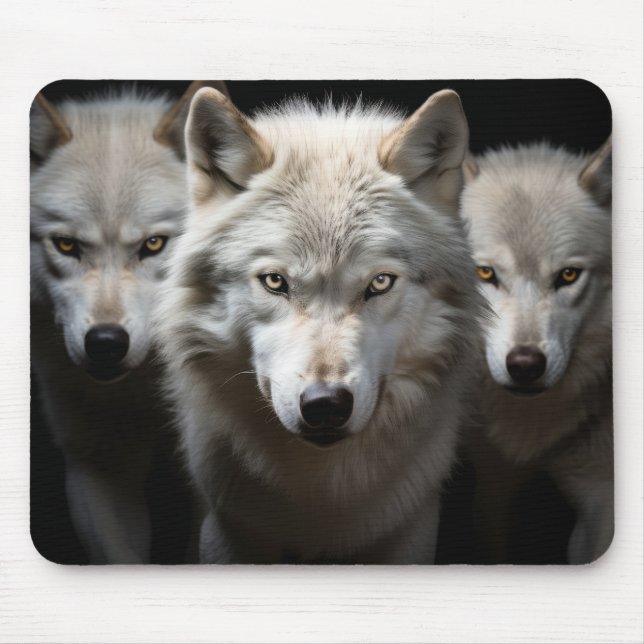 Tapis De Souris Wolf Wild Animal Portrait Fierce Power (Devant)