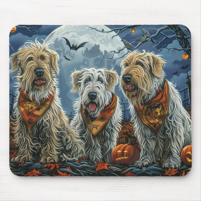 Tapis De Souris Wolfhound Halloween Éffrayant (Devant)