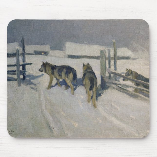 Tapis De Souris Wolfs, la nuit d'hiver, c.1910 (Devant)