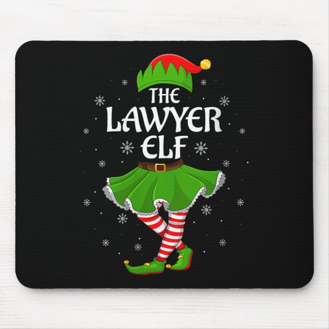 Tapis De Souris Womens Lawyer Elf Christmas Family Girls Women Elf (Devant)