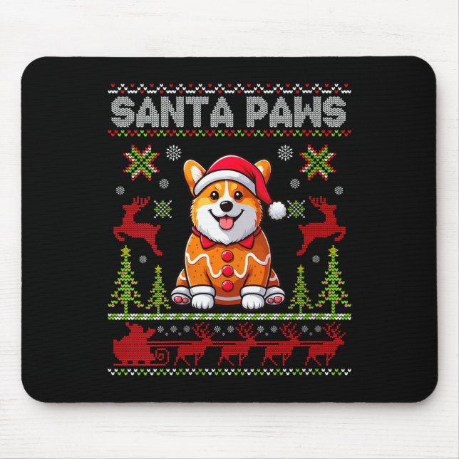 Tapis De Souris Womens Pembroke Welsh Corgi Santa Paws Merry Chris (Devant)