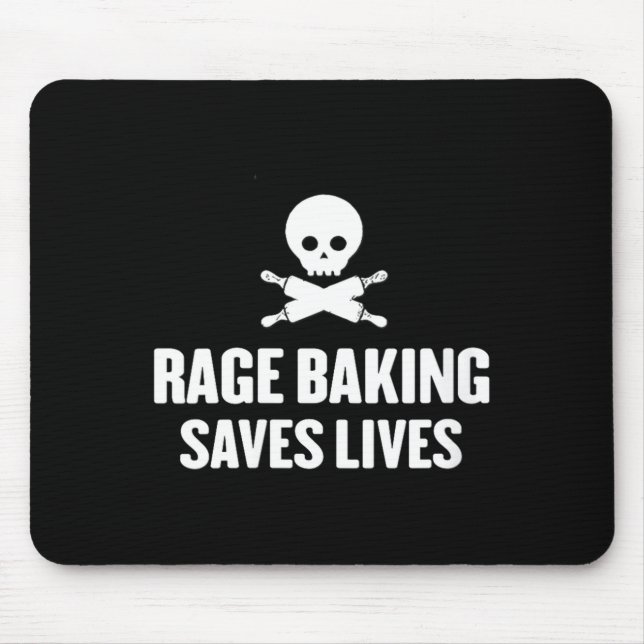Tapis De Souris Womens Rage Baking Saves Live Skull Funny Baker Co (Devant)