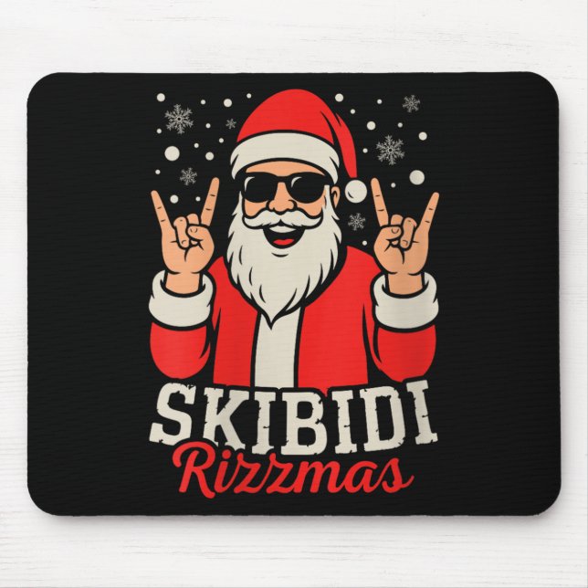 Tapis De Souris Womens Skibidi Rizzmas Christmas Rizz Santa Claus  (Devant)
