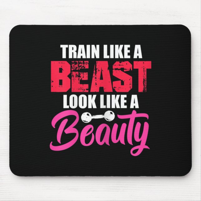 Tapis De Souris Womens Train Like A Look Like A Beauty Gym Workout (Devant)
