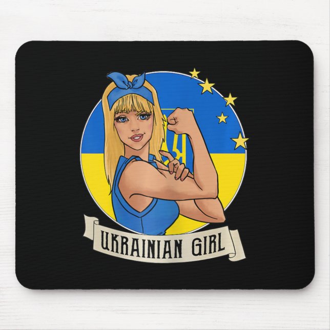Tapis De Souris Womens Ukrainian Girl Ukraine Flag Merchandise Ukr (Devant)
