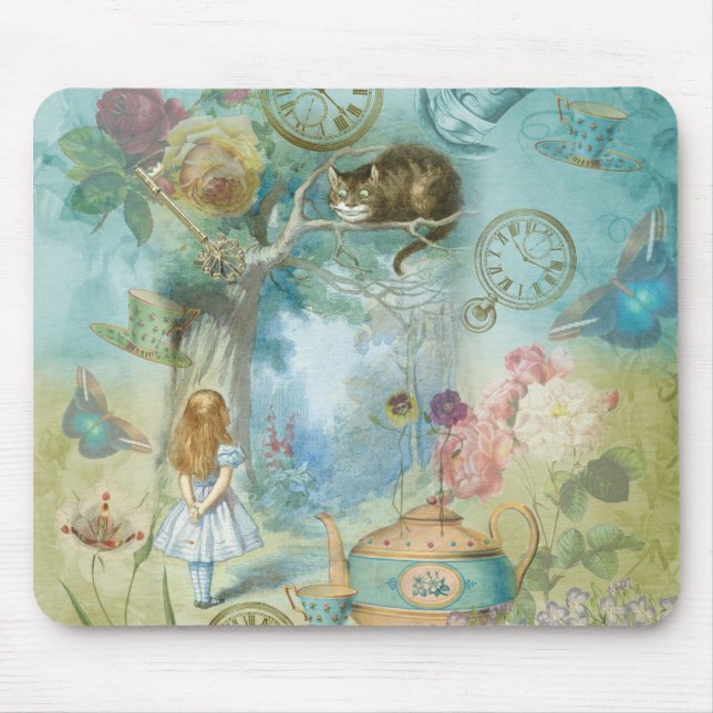 Tapis De Souris Wonderland - Alice In Wonderland Collage (Devant)