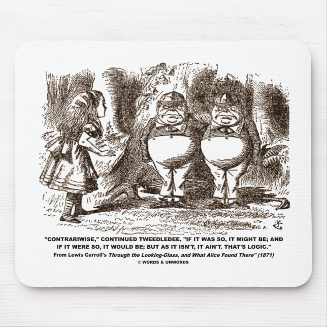Tapis De Souris Wonderland Alice Tweedledum Tweedledee Logic Qte (Devant)