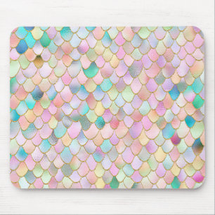 Tapis De Souris Wonky Trendy Rainbow Girl Metal Mermaid Scales