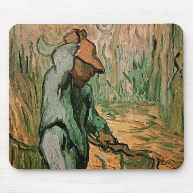 Tapis De Souris Woodcutter (après Millet) par Vincent van Gogh (Devant)