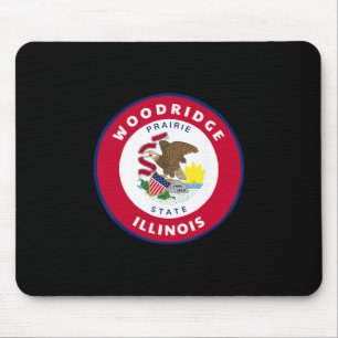 Tapis De Souris Woodridge Illinois Il Drapeau Dge Médaillon Souven