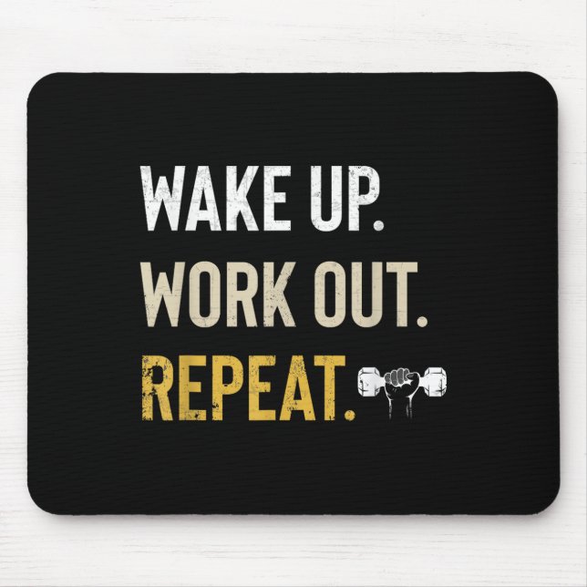 Tapis De Souris Workou Wake Up Insrational And Motivational Gym Gi (Devant)