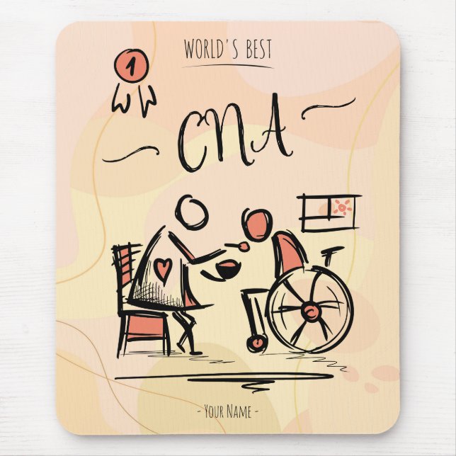 Tapis De Souris World's Best CNA - Certified Nurse Assistant Don (Devant)