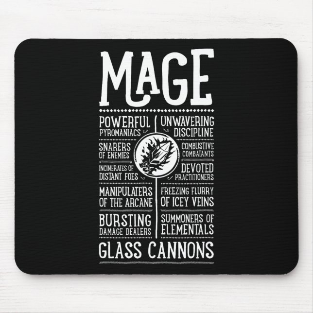 Tapis De Souris Wow Mage Joueur de Jeu de Rôle  (Devant)