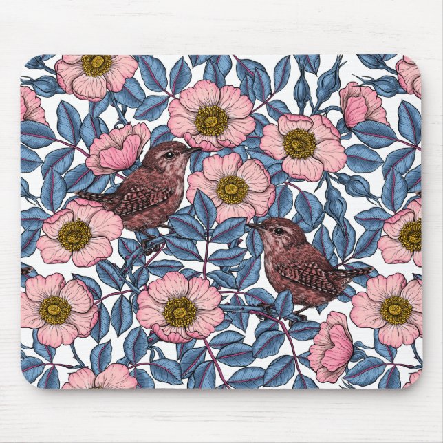 Tapis De Souris Wrens en rose (Devant)
