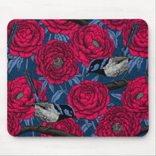 Tapis De Souris Wrens in the peonies