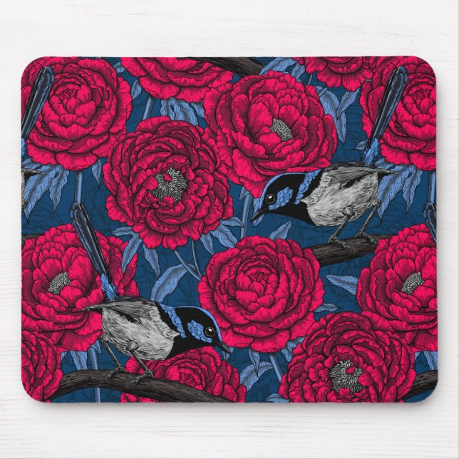 Tapis De Souris Wrens in the peonies (Devant)