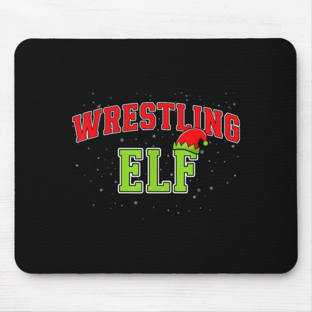 Tapis De Souris Wrestling Elf Christmas Family Matching Group Xmas (Devant)