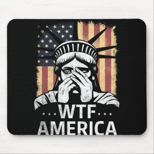 Tapis De Souris Wtf Amérique Anti-trump États-Unis Politique Et Dé