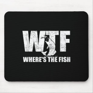 Tapis De Souris Wtf Whirer Le Poisson Mens Drôle Pêche Cadeaux Fat