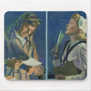 Tapis De Souris WWII pilot and nurse long distance romance