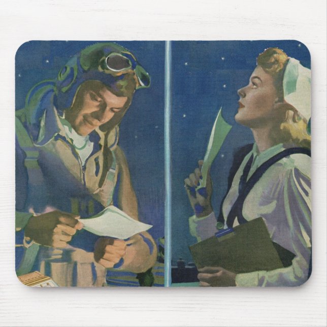 Tapis De Souris WWII pilot and nurse long distance romance (Devant)