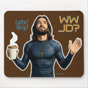 Tapis De Souris WWJD Café Vibes, Jésus au Quotidien, Latte au Quot