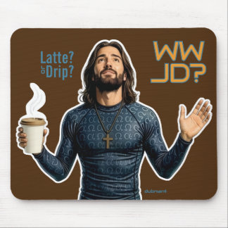 Tapis De Souris WWJD Café Vibes, Jésus au Quotidien, Latte au Quot