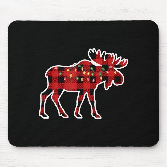 Tapis De Souris Xmas Moose Red And Black Buffalo Plaid Christmas L (Devant)