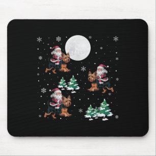Tapis De Souris Xmas Tree Père Noël équitation Yorkshire Terrier F